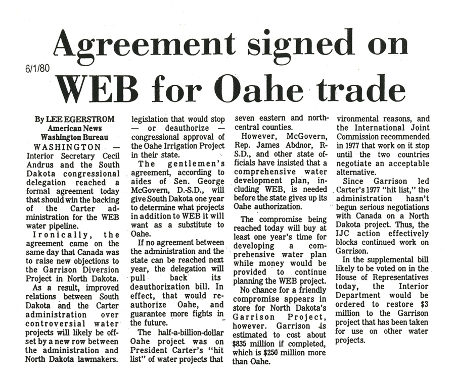 Web for Oahe trade gains traction Web for Oahe trade gains traction
