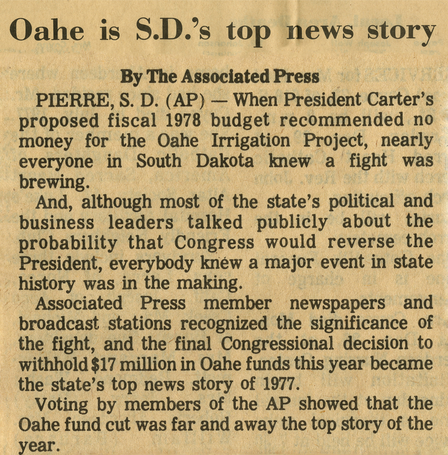 Oahe tops 1977 news Oahe tops 1977 news