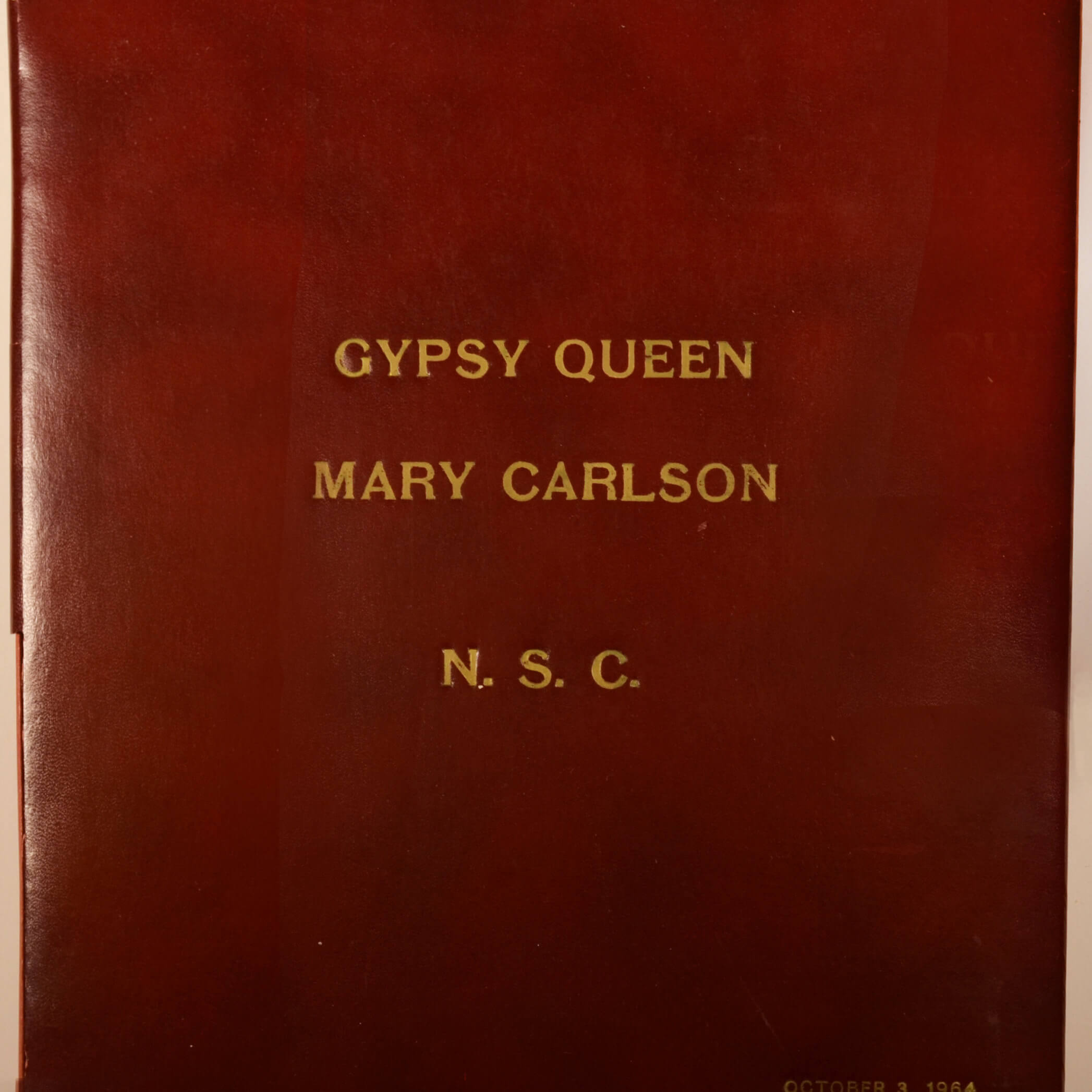Mary Carlson Scrapbook Front Cover